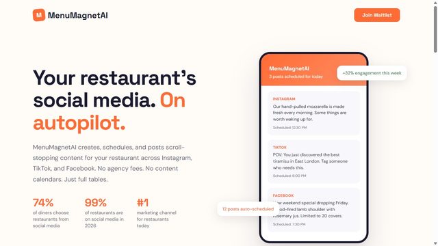 MenuMagnetAi.com homepage